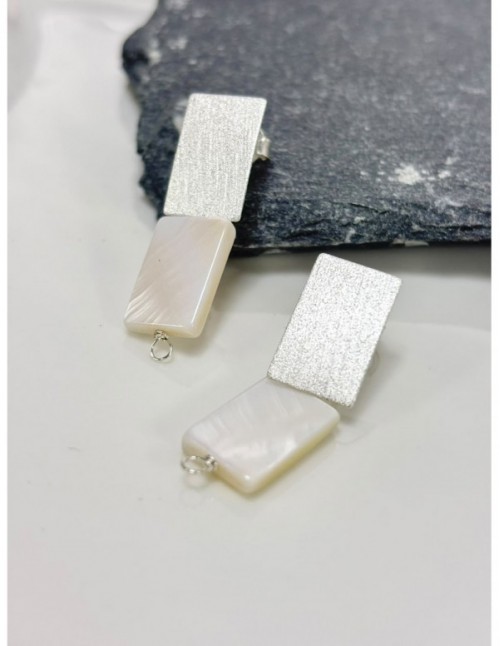 AROS BAÑADOS EN PLATA NACAR BLANCO