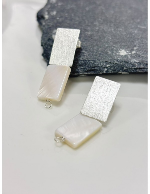 AROS BAÑADOS EN PLATA NACAR BLANCO