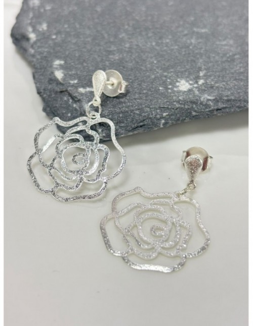 AROS BAÑADOS EN PLATA FLOR
