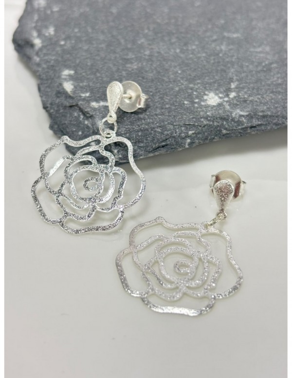 AROS BAÑADOS EN PLATA FLOR