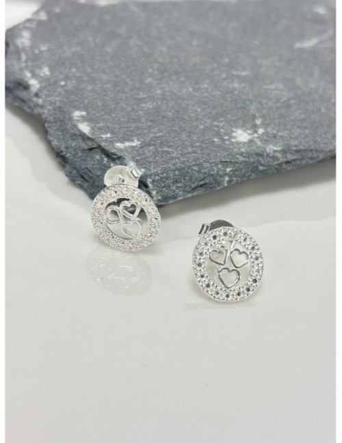 AROS BAÑADOS EN PLATA CORAZON