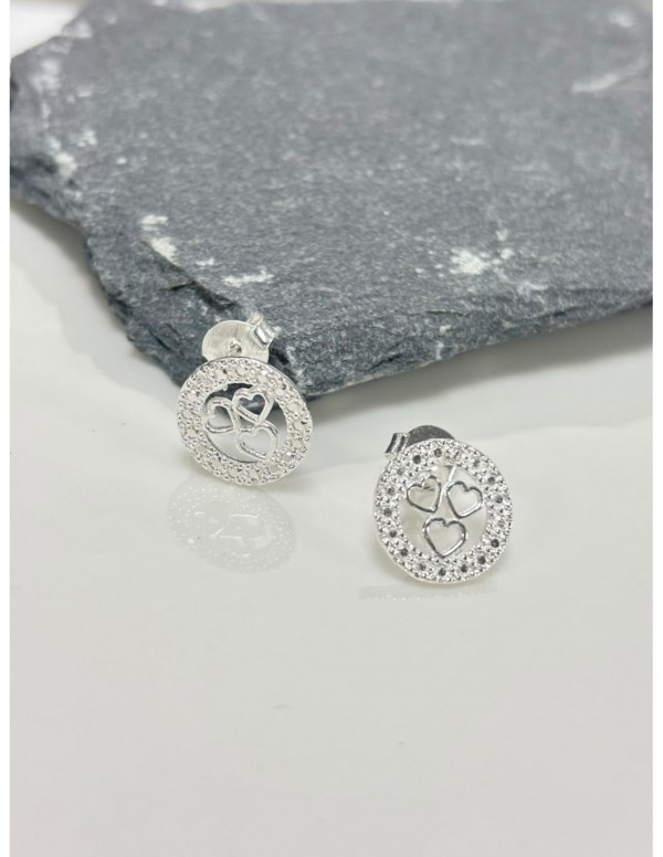 AROS BAÑADOS EN PLATA CORAZON