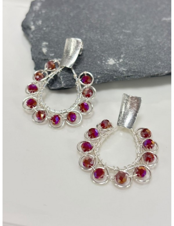 AROS BAÑADOS EN PLATA CRISTALES