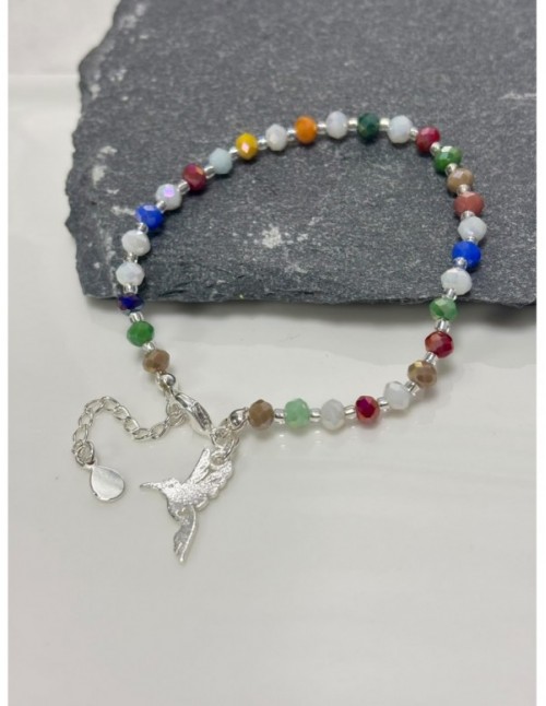 PULSERA BAÑADA EN PLATA CRISTALES