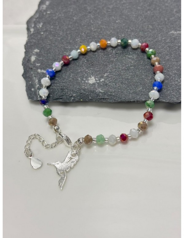 PULSERA BAÑADA EN PLATA CRISTALES