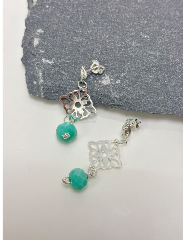 AROS BAÑADOS EN PLATA TURQUESA
