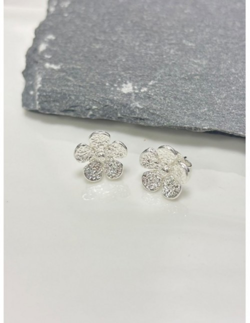 AROS BAÑADOS EN PLATA FLOR