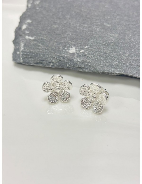 AROS BAÑADOS EN PLATA FLOR
