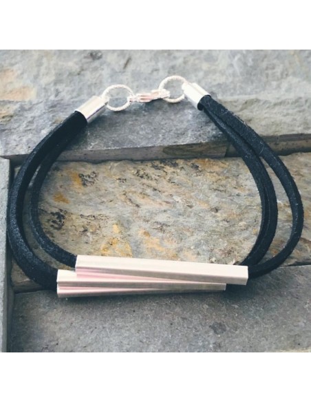 PULSERA BAÑO DE PLATA NEGRA