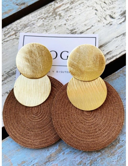 AROS BAÑADOS EN ORO GAMUZA CAFE