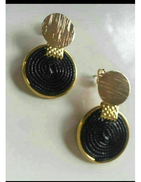 ARO BASE BAÑADO EN ORO CUERO SINTETICO 20MM