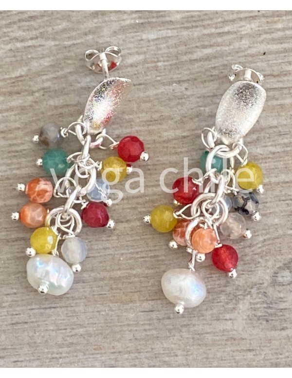 ARO BAÑO DE PLATA PIEDRAS AGATA