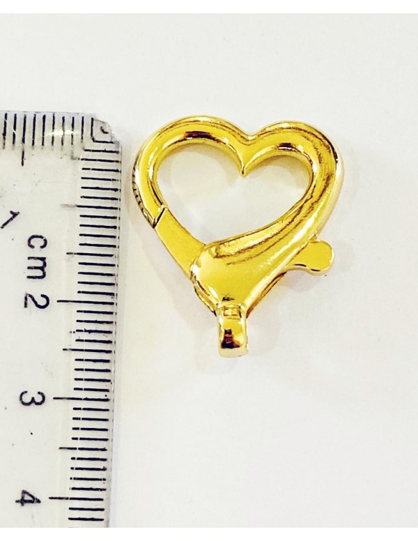 BROCHE FORMA DE CORAZON BANO DE ORO