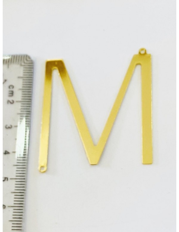 DIJE BANO DE ORO LETRA M