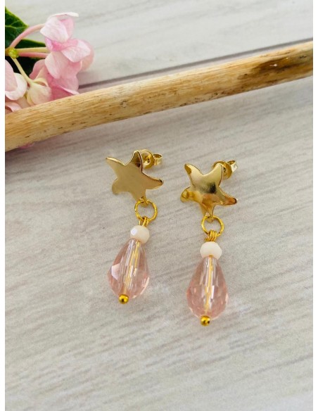 ARO BANO DE ORO CRISTAL ROSADO