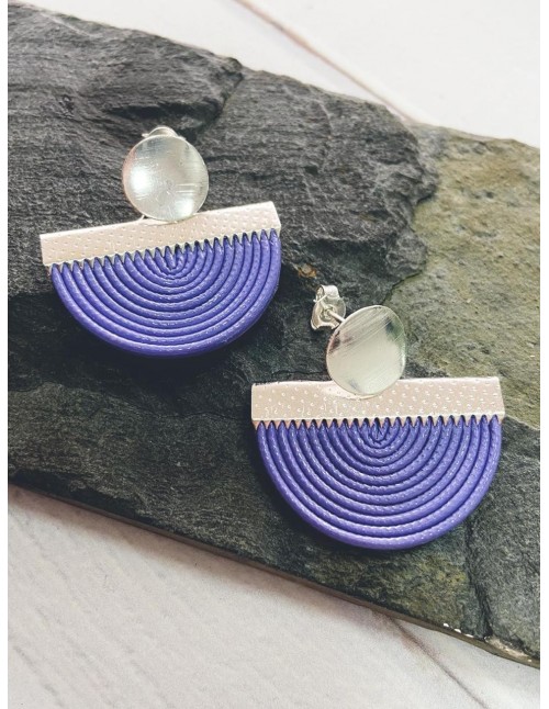 ARO BANO DE PLATA CUERO SINTETICO LILA 2