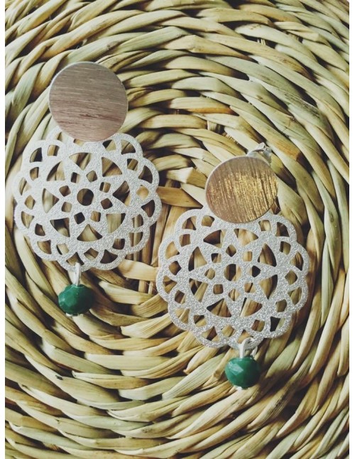 ARO BAÑO DE PLATA CRISTAL VERDE