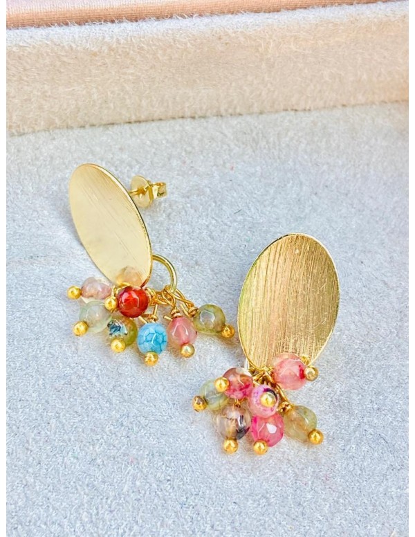 ARO BAÑO DE ORO PIEDRAS AGATAS