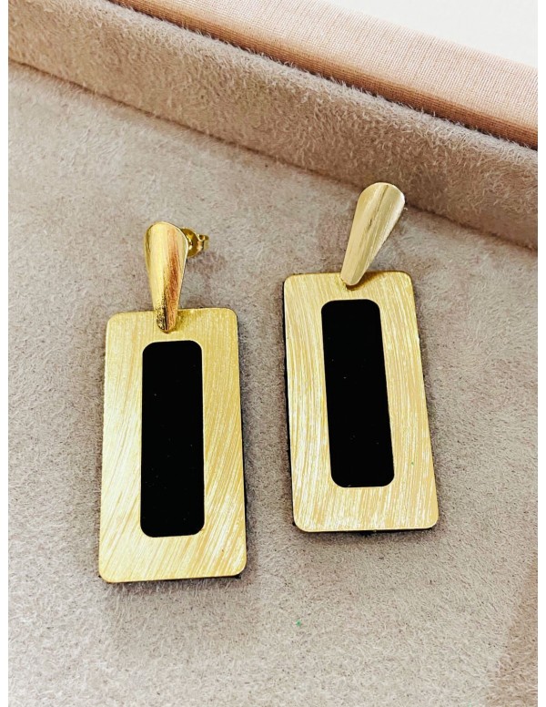 ARO BAÑO DE ORO CUERO NEGRO