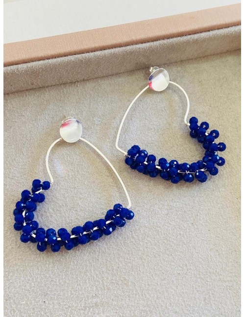 ARO BANO DE PLATA CRISTALES AZULES