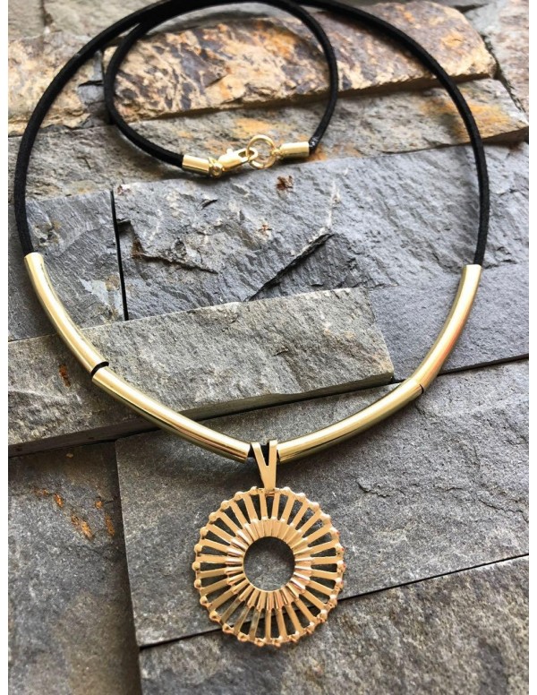 COLLAR BANO DE ORO NEGRO