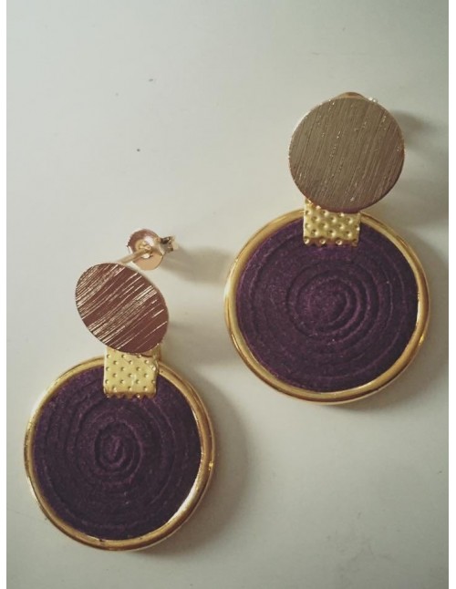 ARO BANO DE ORO GAMUZA MORADA