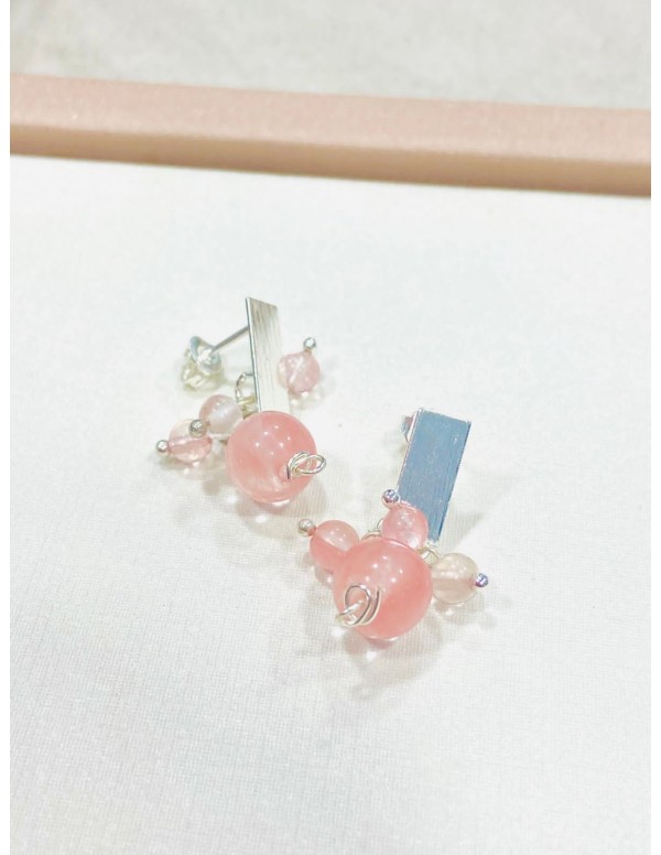 ARO BANO DE PLATA PIEDRA CUARZO ROSADO