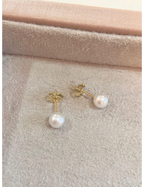 AROS BAÑADOS EN ORO PERLA BLANCA