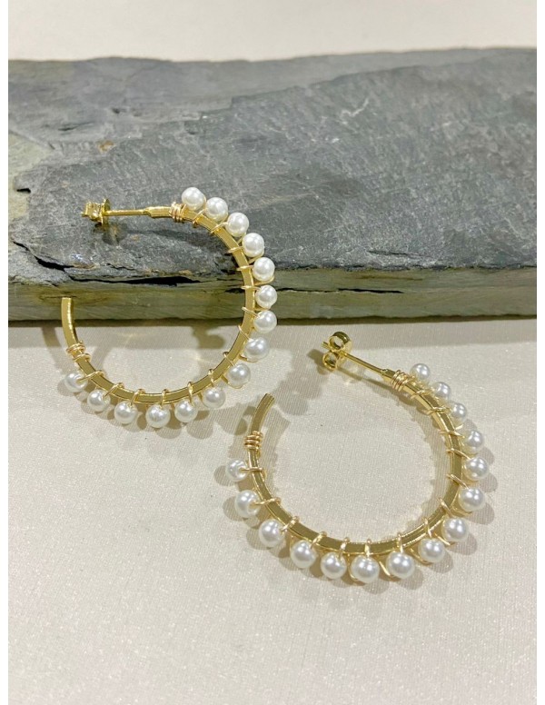 ARO BANO DE ORO PERLAS BLANCAS