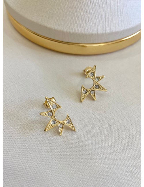ARO BANO DE ORO MEDIA ESTRELLA MICROCIRCONES