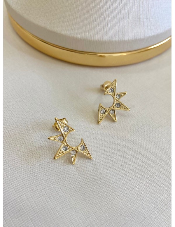 ARO BANO DE ORO MEDIA ESTRELLA MICROCIRCONES