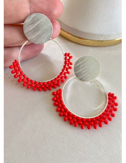 AROS BANADOS EN PLATA MOSTACILLAS ROJAS
