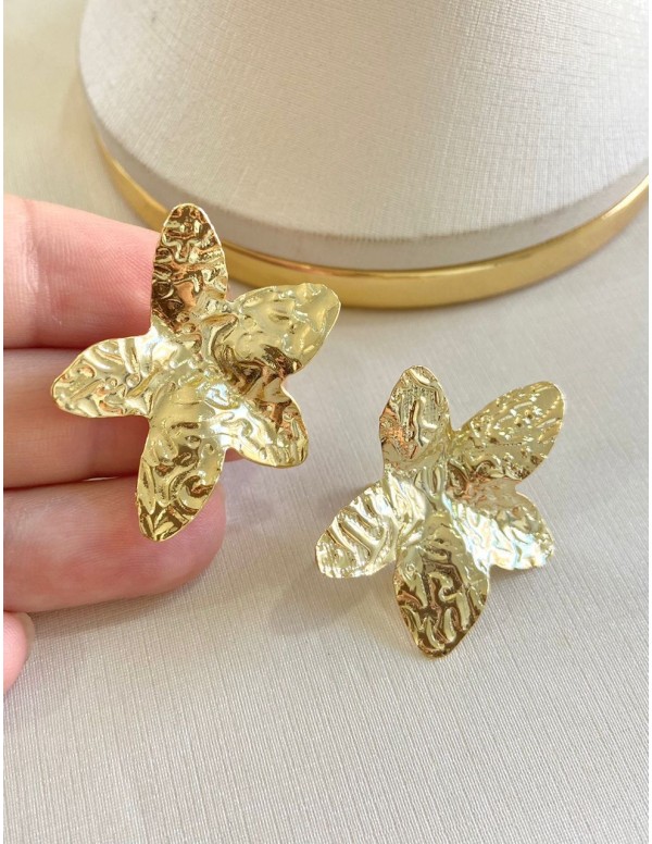 AROS BAÑADOS EN ORO FLOR