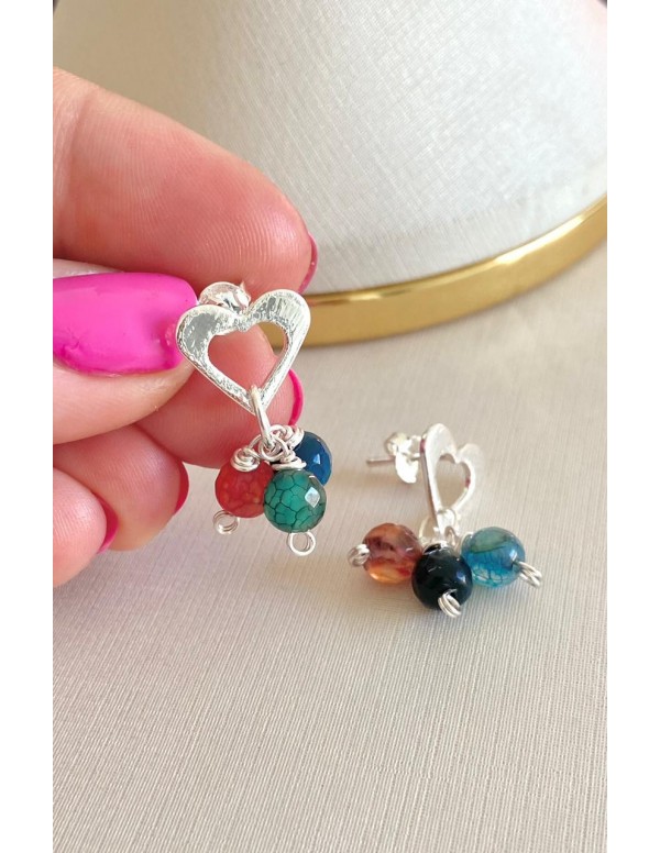 AROS BANADOS EN PLATA CORAZON
