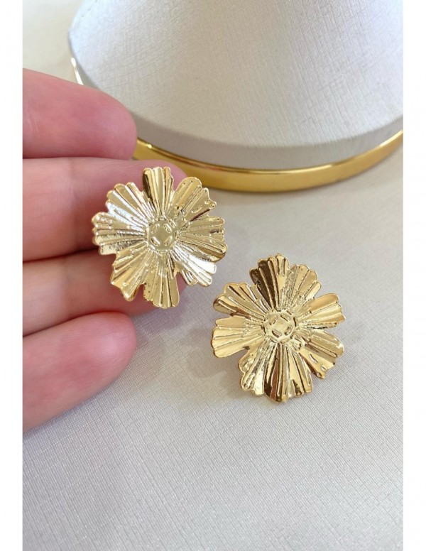 AROS BAÑADOS EN ORO FLOR