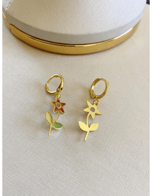 AROS BAÑADOS EN ORO FLOR