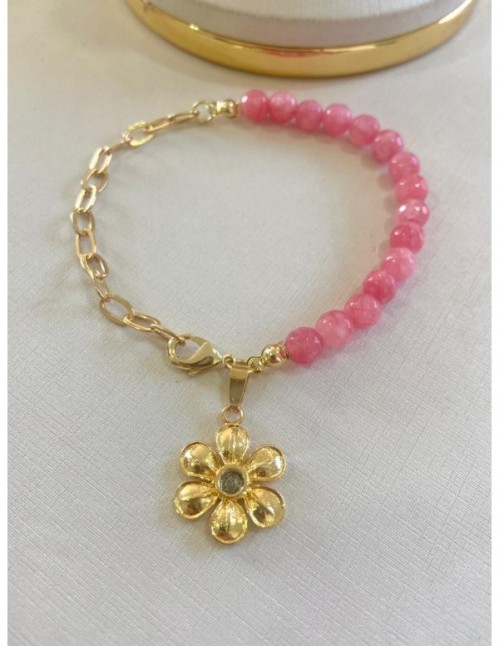 PULSERA BAÑADA EN ORO PIEDRA AGATA