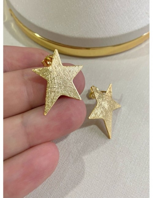 AROS BAÑADOS EN ORO ESTRELLA 2CM APROX