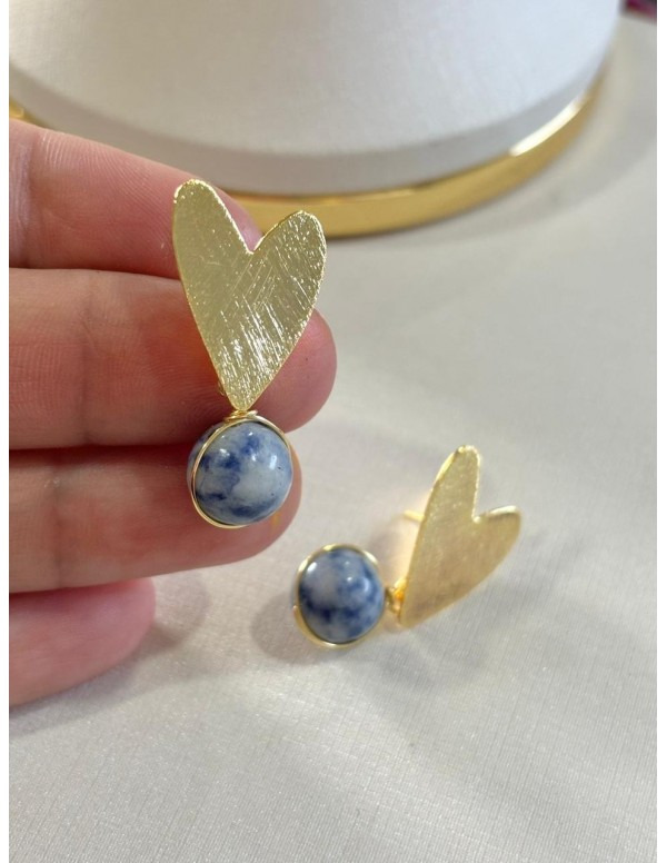 AROS BAÑADOS EN ORO BASE CORAZON