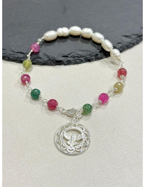 PULSERA BAÑO DE PLATA ESPIRITU SANTO