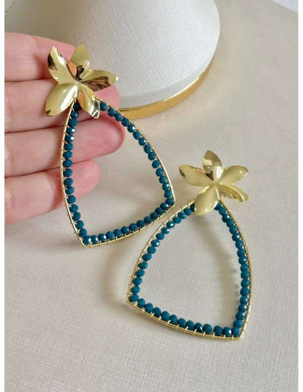 AROS BAÑADOS EN ORO FLOR