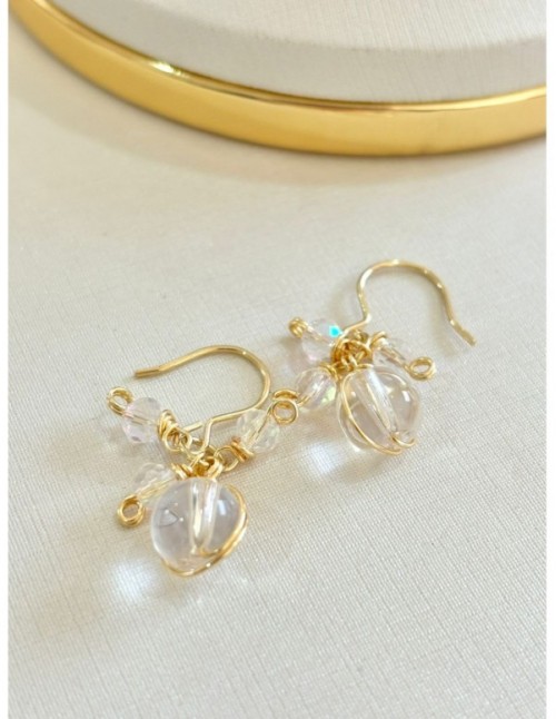 AROS BAÑADOS EN ORO CRISTALES TRASPARENTES