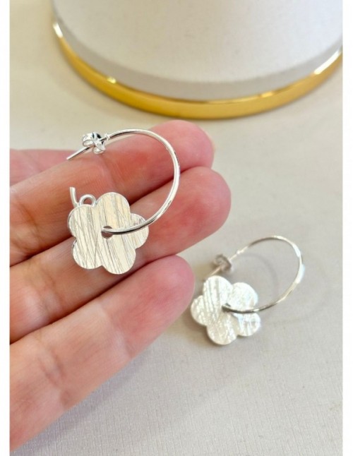 AROS BAÑADOS EN PLATA FLOR
