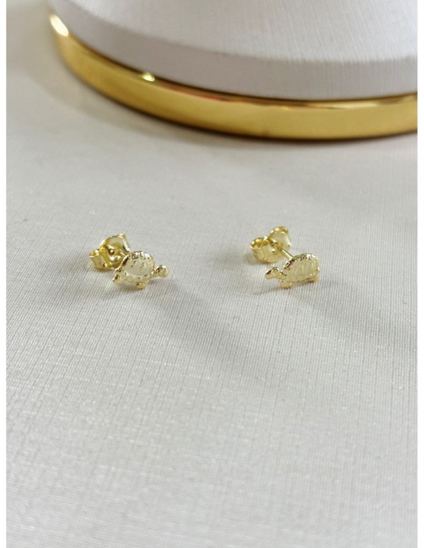AROS MINI BAÑADOS EN ORO TORTUGA