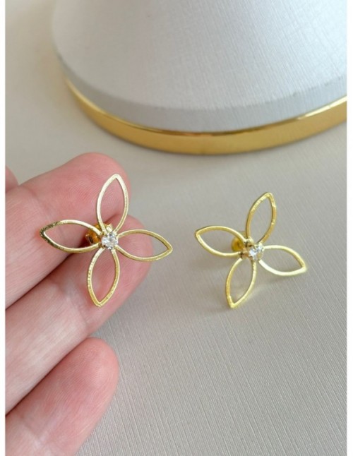AROS BAÑADOS EN ORO FLOR