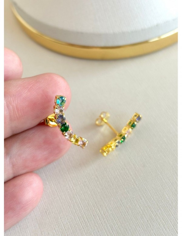 AROS BAÑADOS EN ORO CRISTALES
