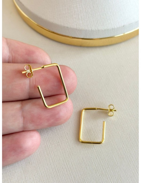 AROS BAÑADOS EN ORO CUADRADO
