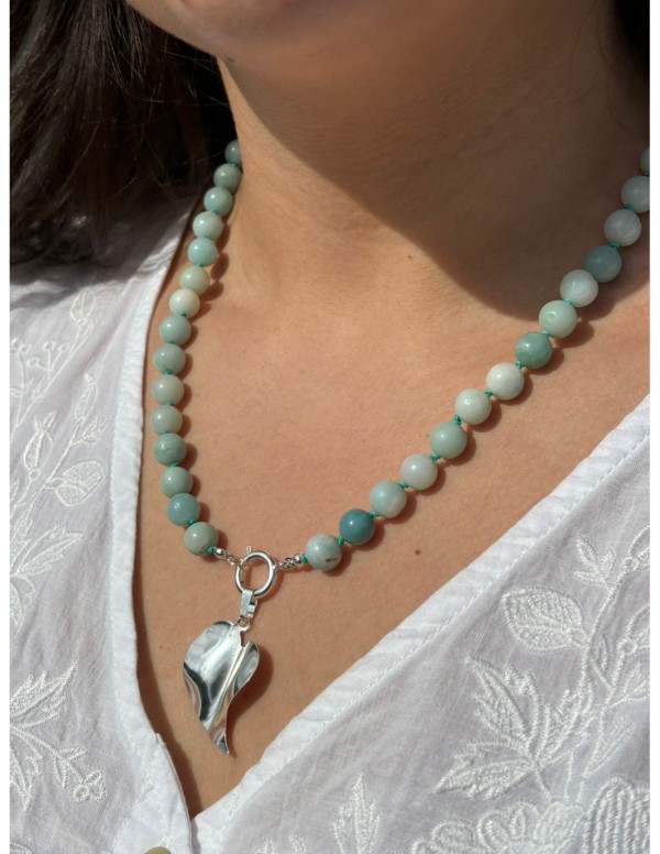 COLLAR BAÑADO EN PLATA PIEDRAS