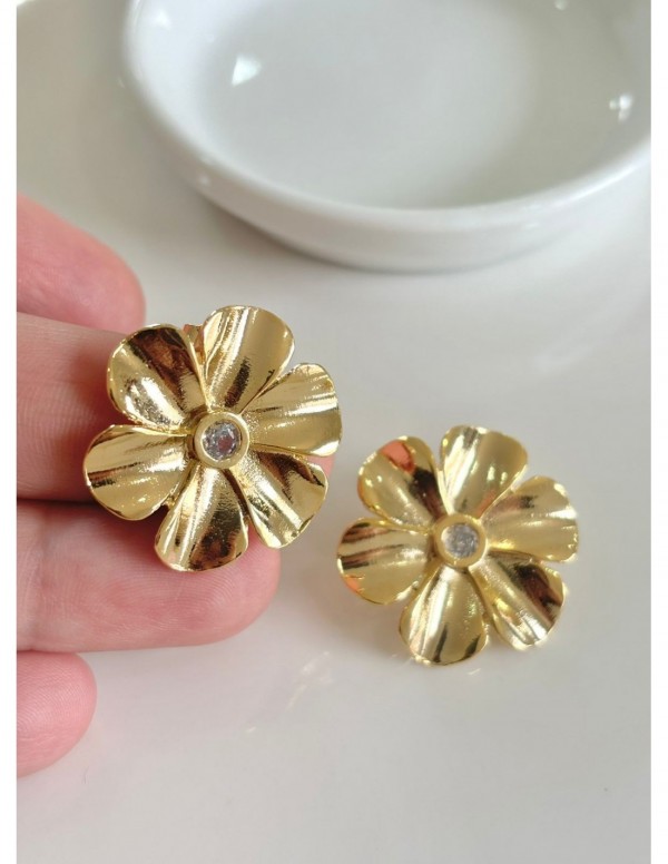 AROS BAÑADOS EN ORO FLOR