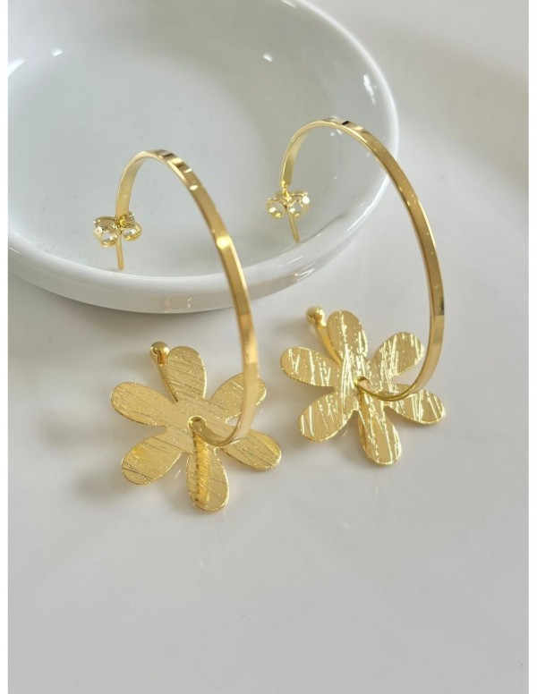 AROS BAÑADOS EN ORO FLOR